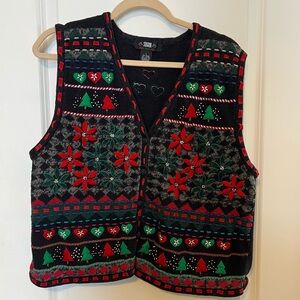 VNTG Segue Embroidered Ugly Christmas Vest